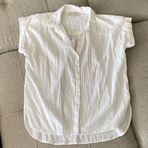 Loft Gauzey Short Sleeve Button-Up Shirt, sz. M